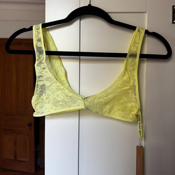 NWT SKIMS lace bralette neon yellow - M - Picture 6 of 6